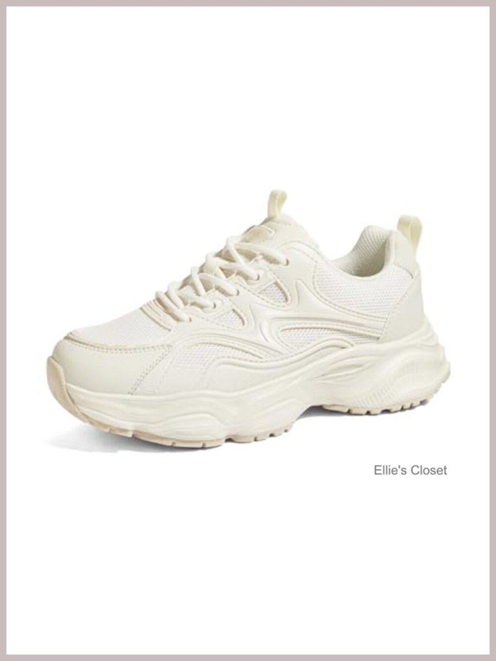 LUCKY STEP Chunky Platform Sneakers Women's Walking Shoes Lace Up Breathable